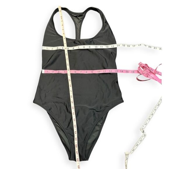 AERIE Women’s Black The One Cheekier High Cut T-Back Swimsuit Size 8 / M - Picture 8 of 8